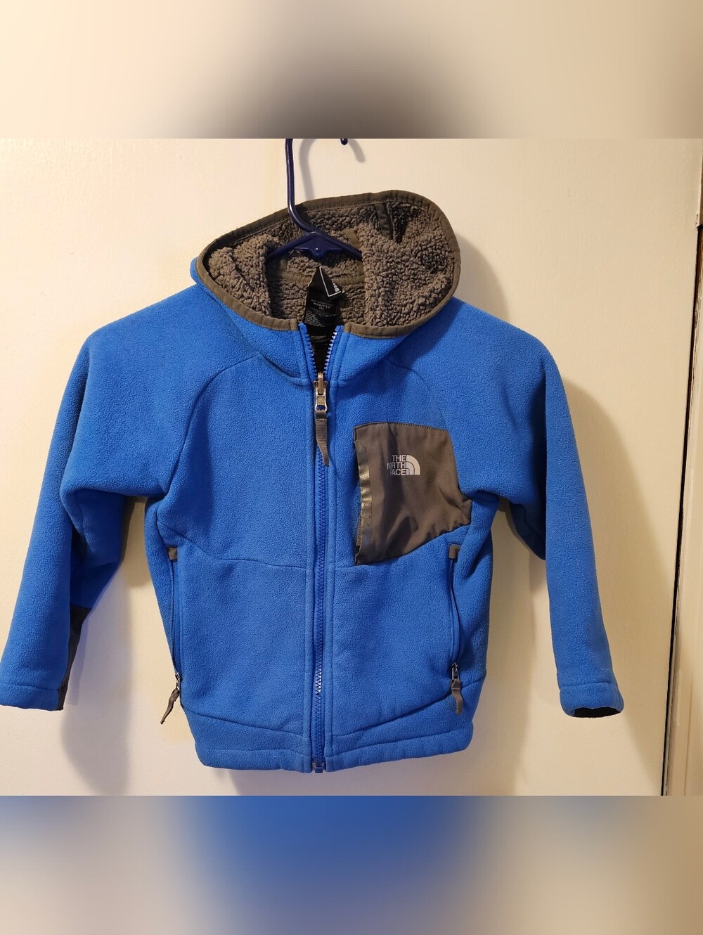 The North Face Chimborazo Hooded Fleece Lined Jacket Blue Boy's Size XXS 5